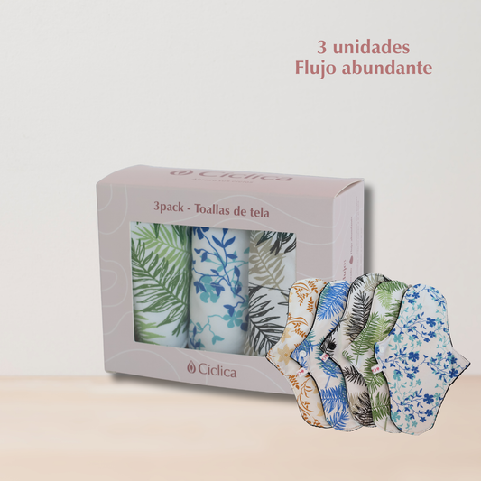3 Pack - Toalla de tela flujo abundante