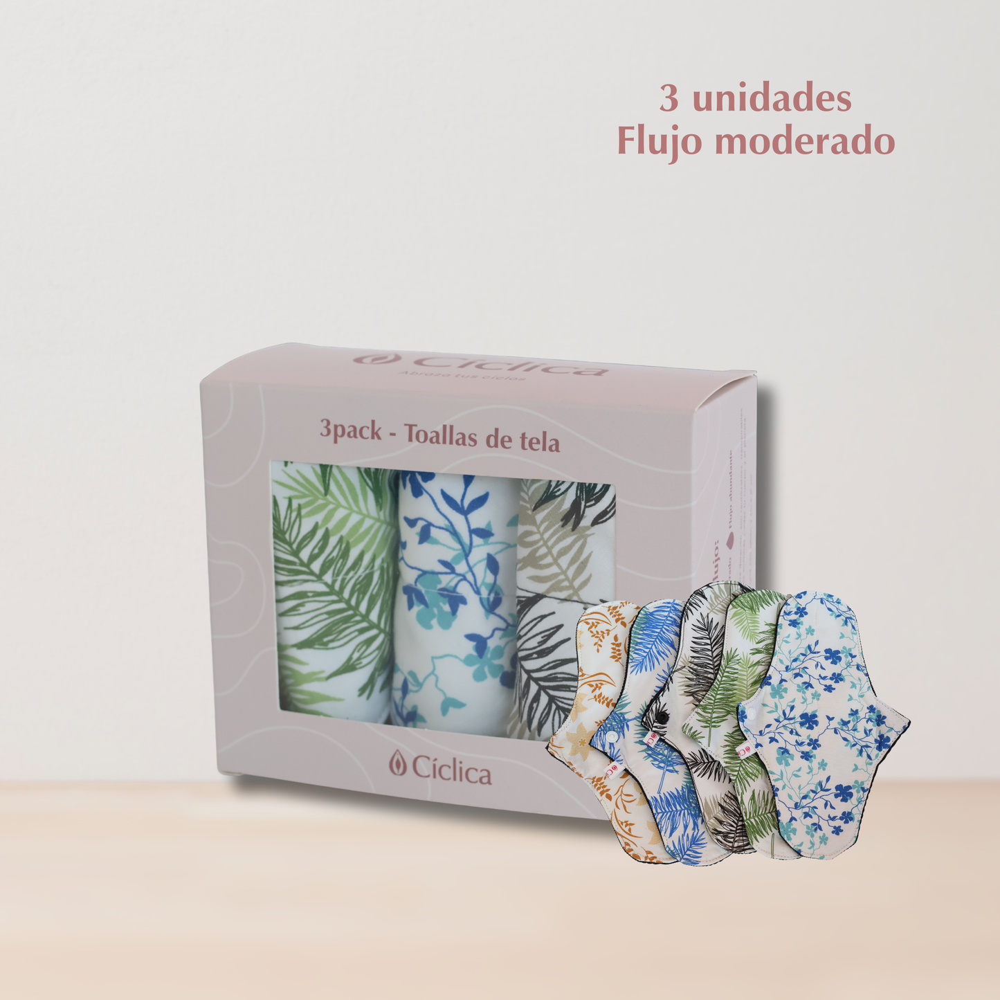 3 Pack - Toalla de tela flujo moderado
